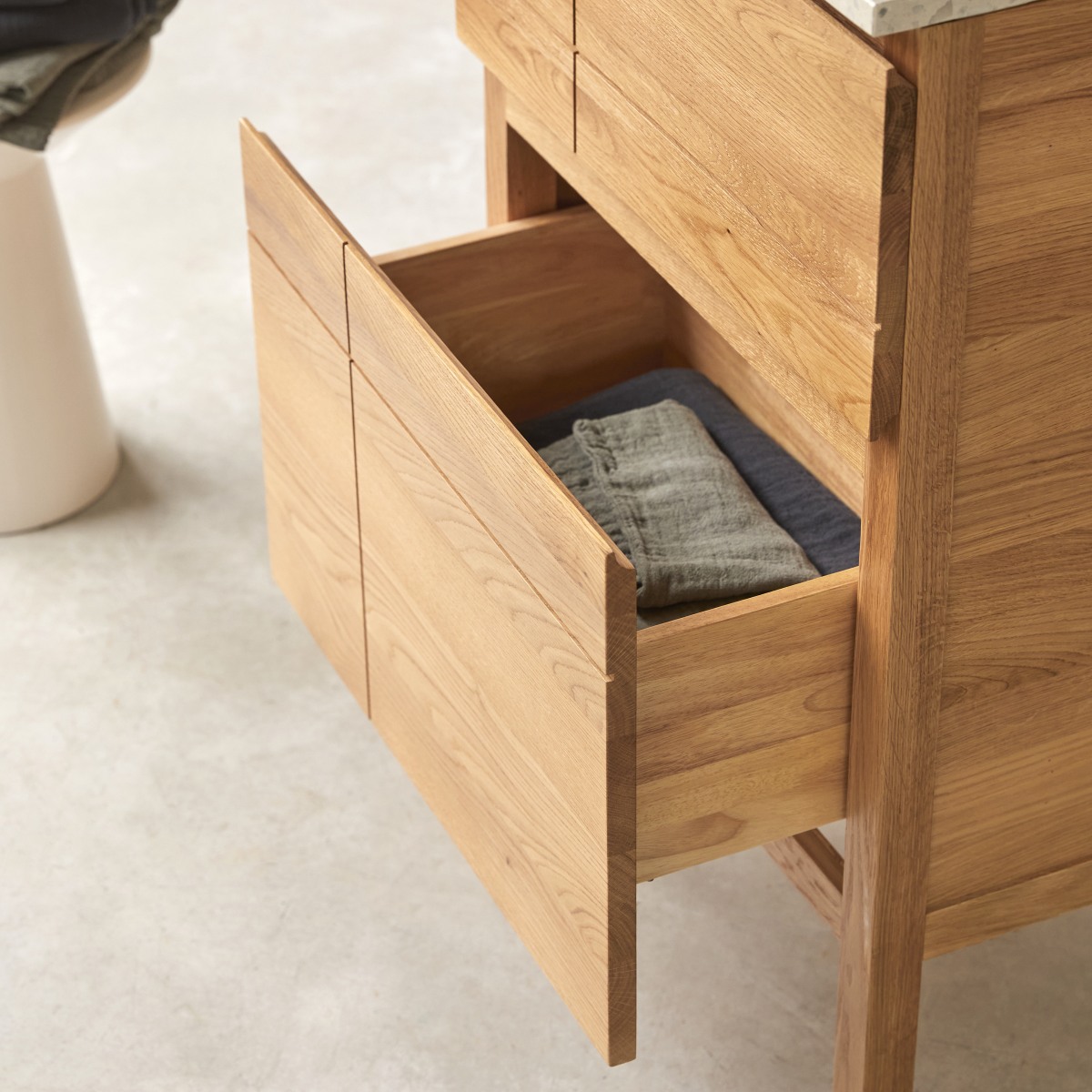 Meuble de salle bain en chêne massif, EASY naturel, TIKAMOON