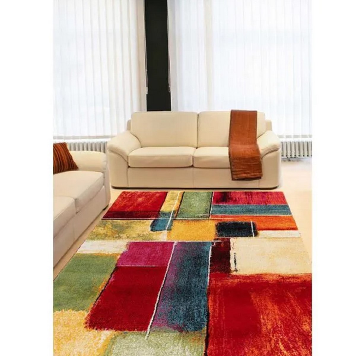 Tapis salon et chambre design SPATE multicolore, NOVATREND