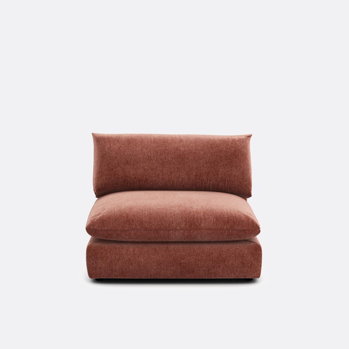 Fauteuil voor modulaire zitbank, in gemêleerd polyester, Malo roze steenrood, LA REDOUTE INTERIEURS