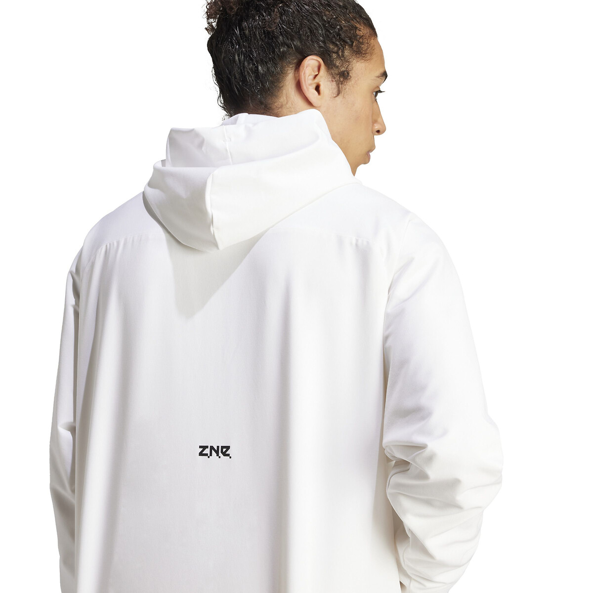 Sweat zippé à capuche ZNE blanc, ADIDAS SPORTSWEAR