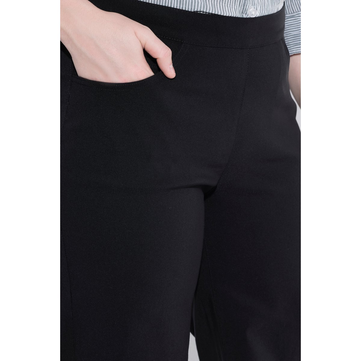 Pantalon Mary en bengaline extensible noir, ULLA POPKEN
