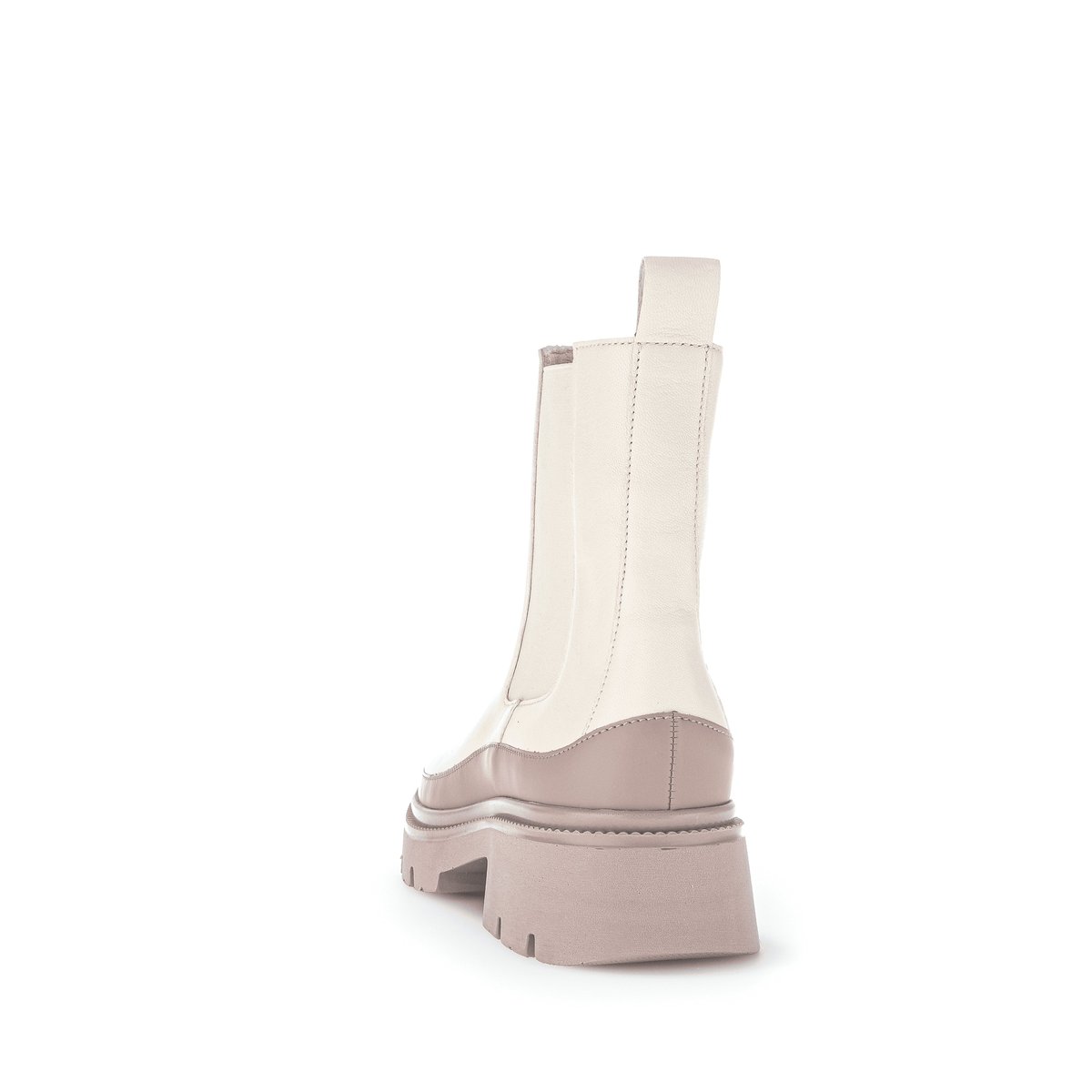 Bottines en cuir lisse à talon décroché beige, GABOR
