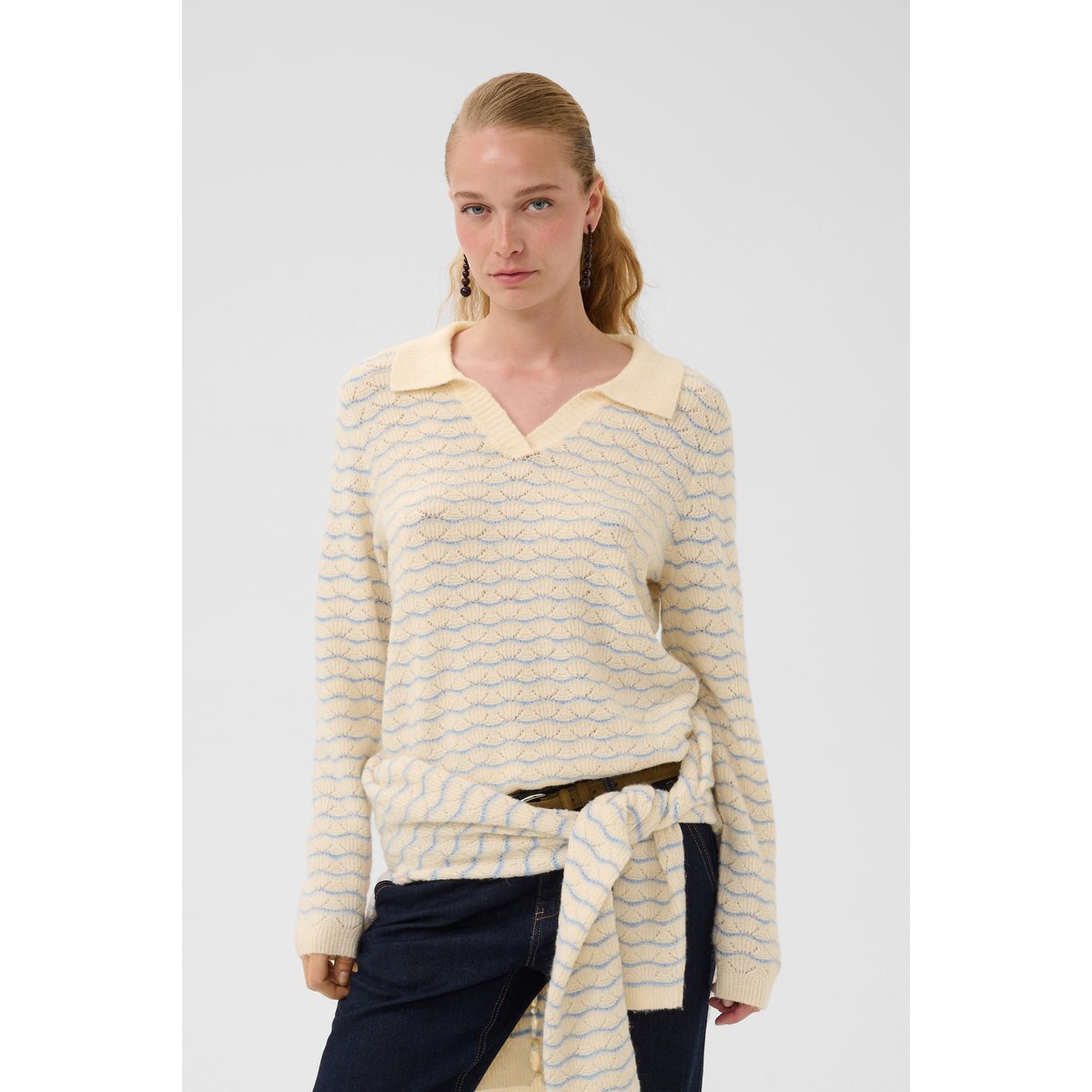 Pullover tricoté beige whitecap, CULTURE