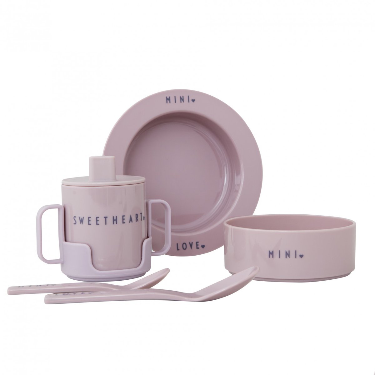 Coffret Vaisselle Enfant Rose rose, DESIGN LETTERS
