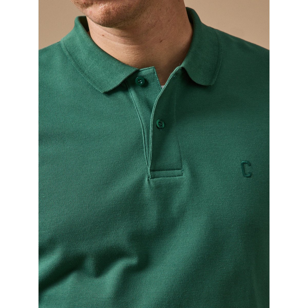Polo maille piquée coton biologique vert, CYRILLUS