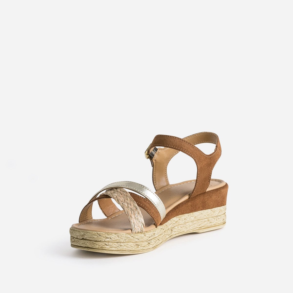 Sandale À Talon en cuir OBLETTE camel, ERAM