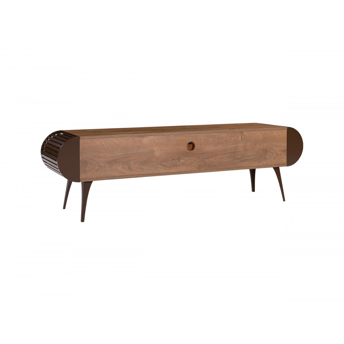 Meuble TV 180 cm mélaminé, BILLIE marron clair, BOBOCHIC