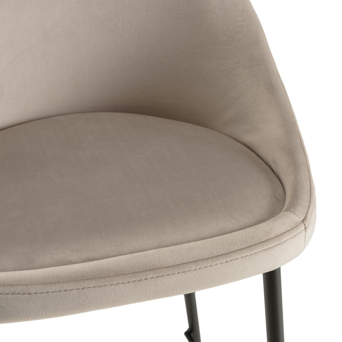 Chaise haute velours beige TIM (lot de 2) beige, PIER IMPORT