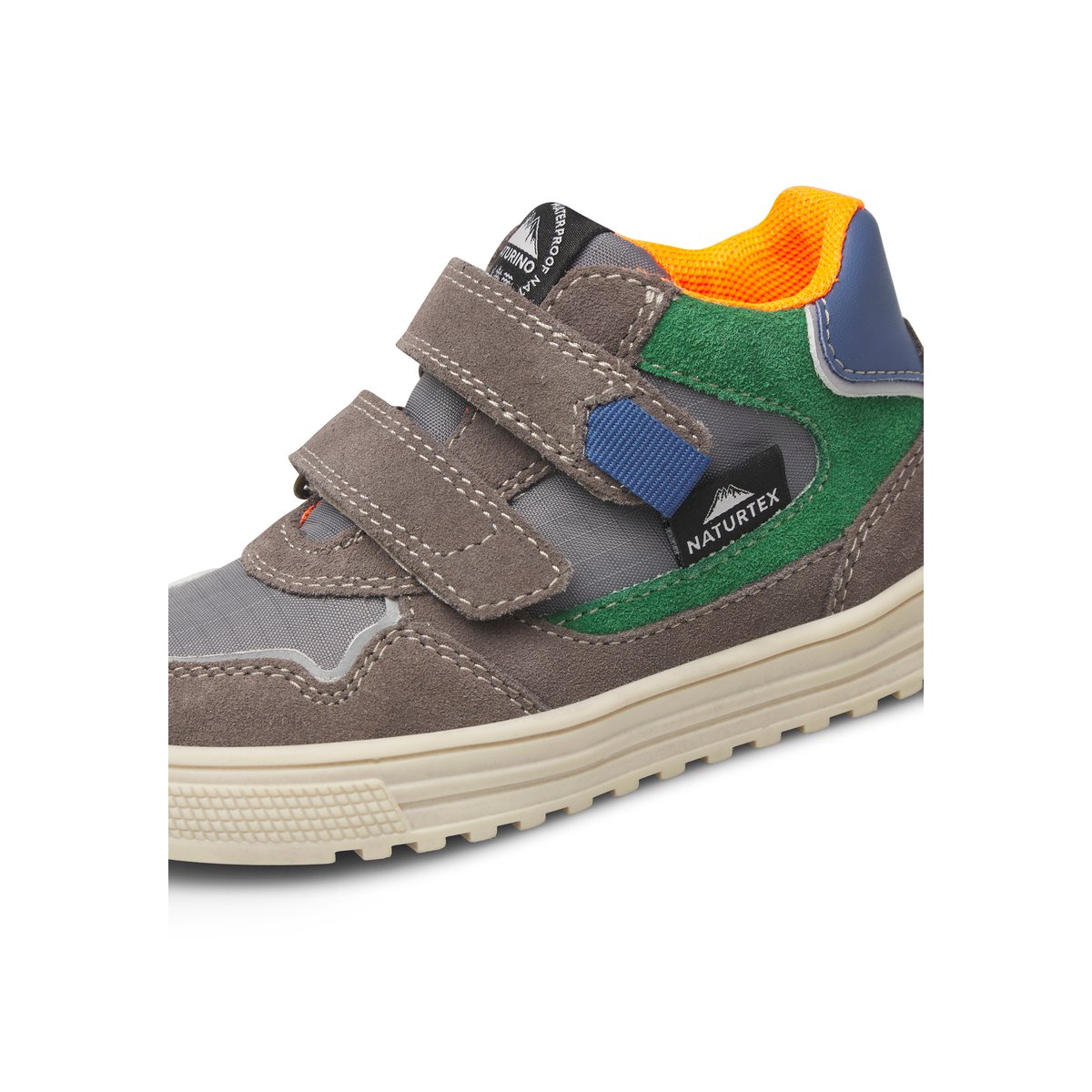 Sneakers en daim et tissu WANNY VL WP. anthracite-vert, NATURINO