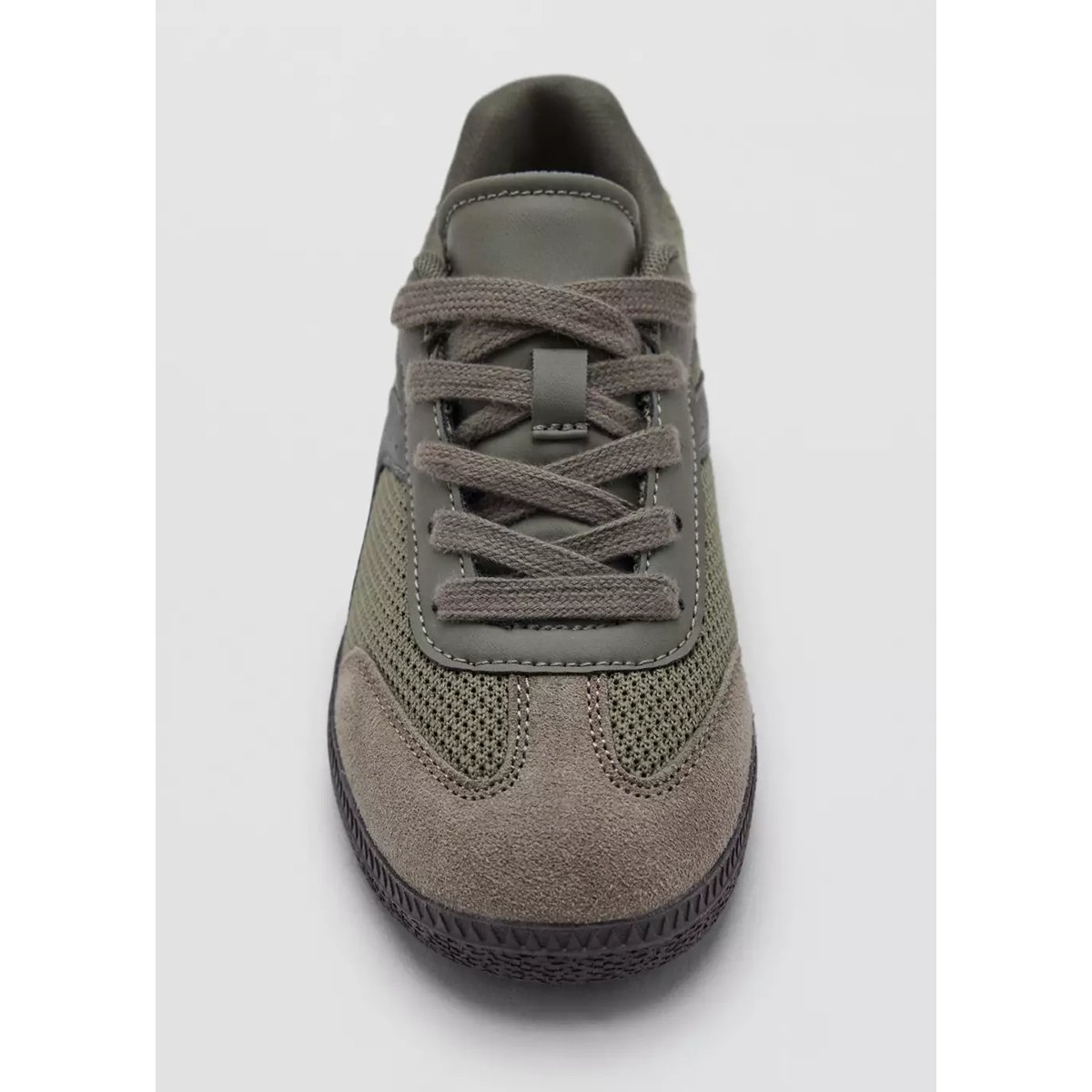 Baskets combinées détail en cuir kaki, MANGO KIDS