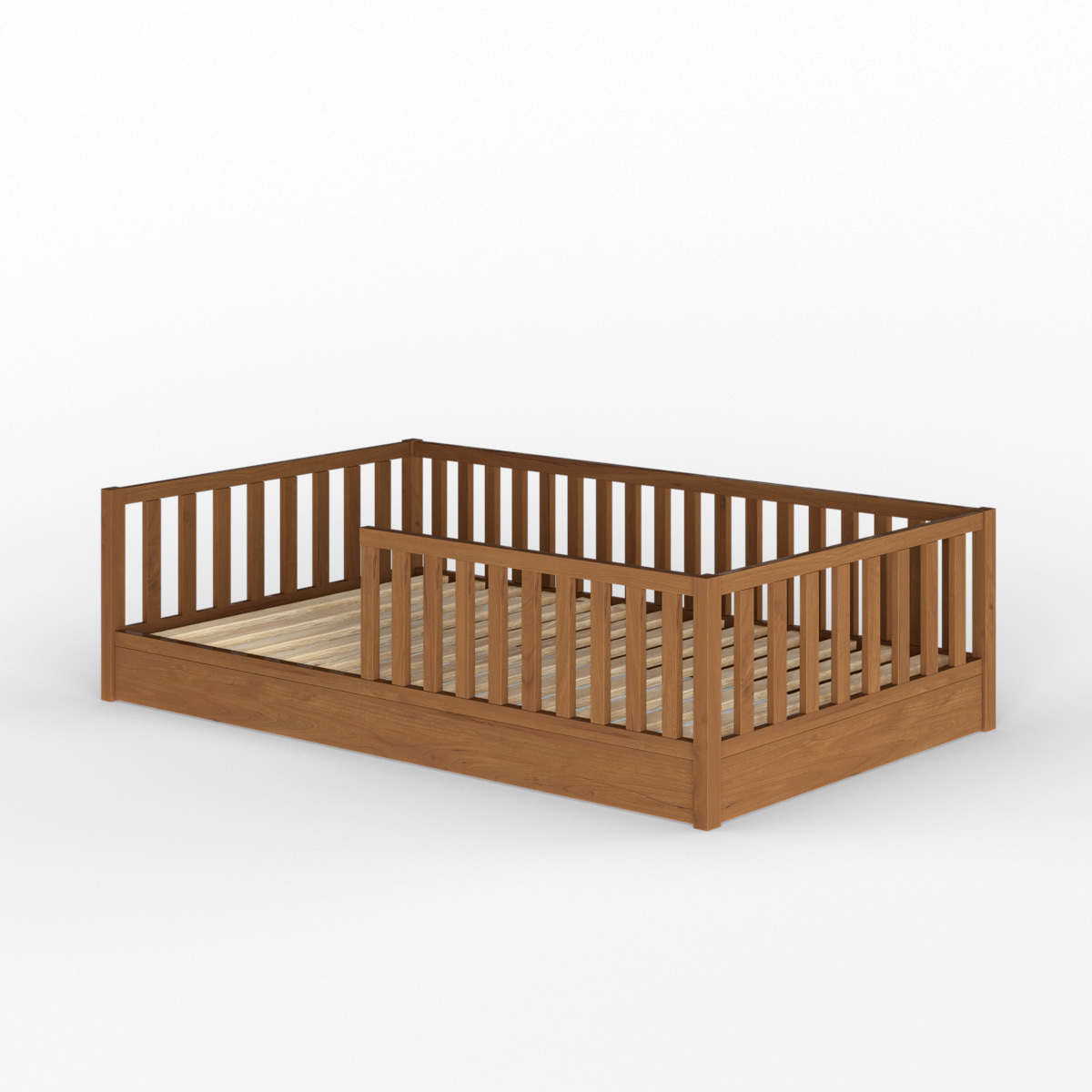 Lit enfant Montessori Bois massif  ROMEO noisette, AKITEN RETAIL