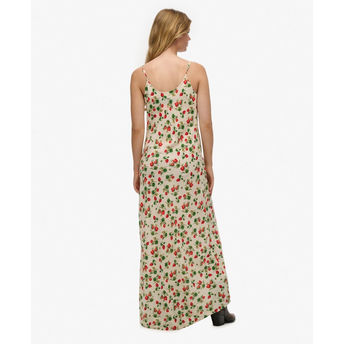 Robe nuisette longue asymétrique fraise, SUPERDRY