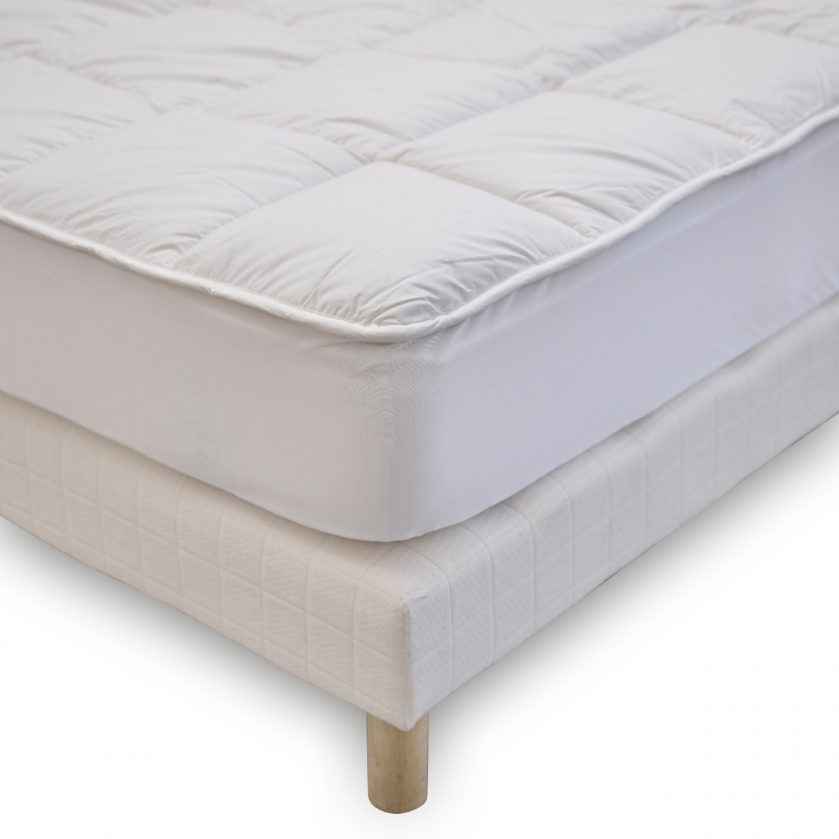 Surmatelas Confort SENSATION DUVET blanc, BLEU CALIN