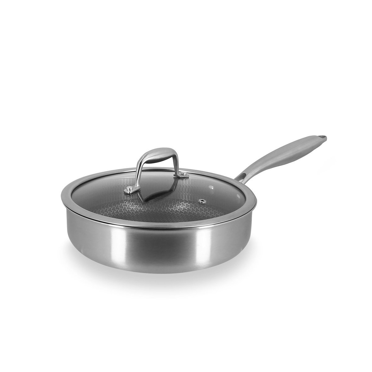Sauteuse revêtu 24cm en acier inoxydable, TRINOX inox, MENASTYL