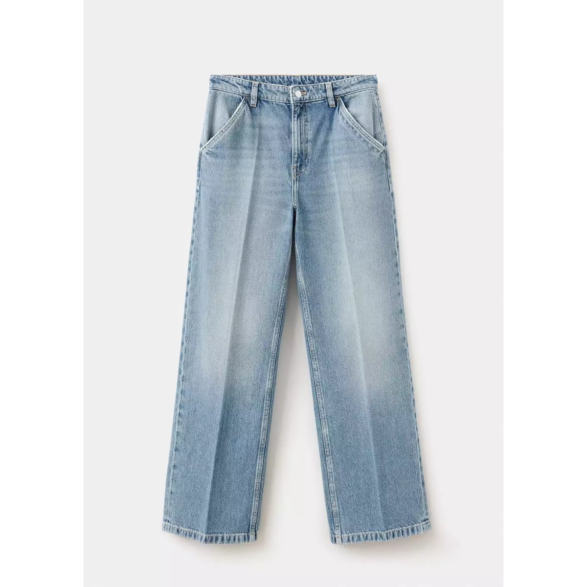 Jean large avec poches bleu moyen, MANGO