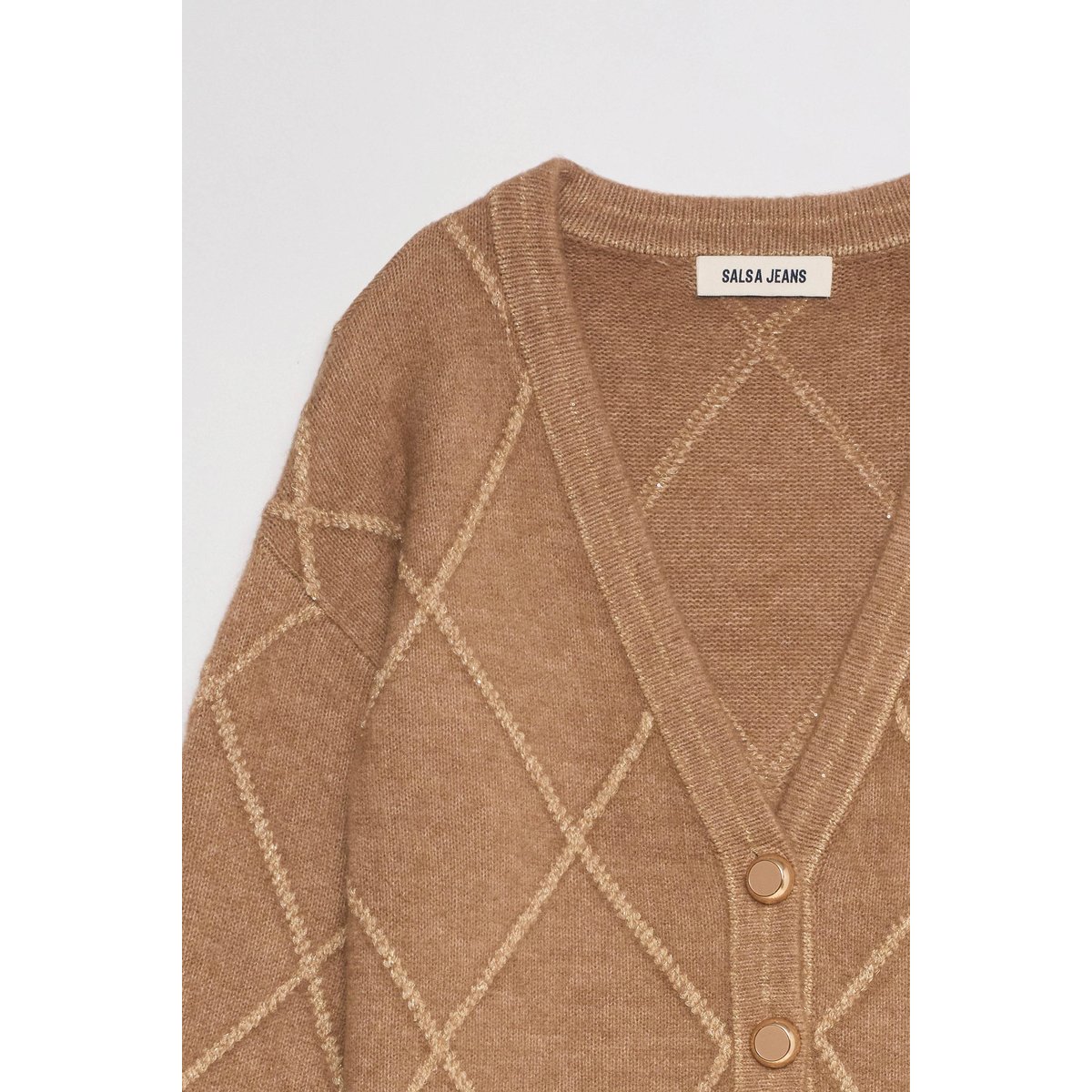 CARDIGAN AVEC Fil textile marron, SALSA JEANS