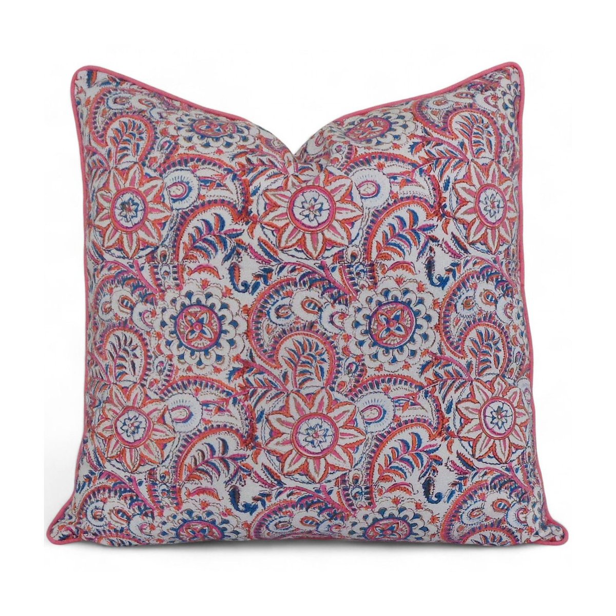 Housse de coussin Kusum rouge, bleu, blanc, ARCHIV