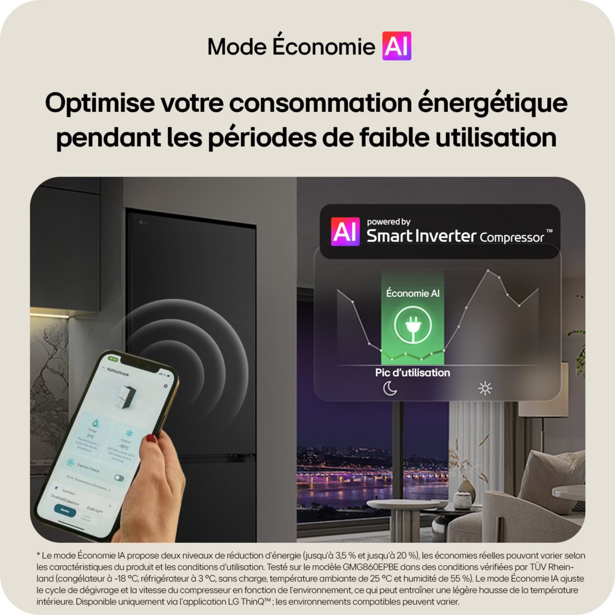 Réfrigérateur combiné GBBSJ11DPY couleur unique, LG