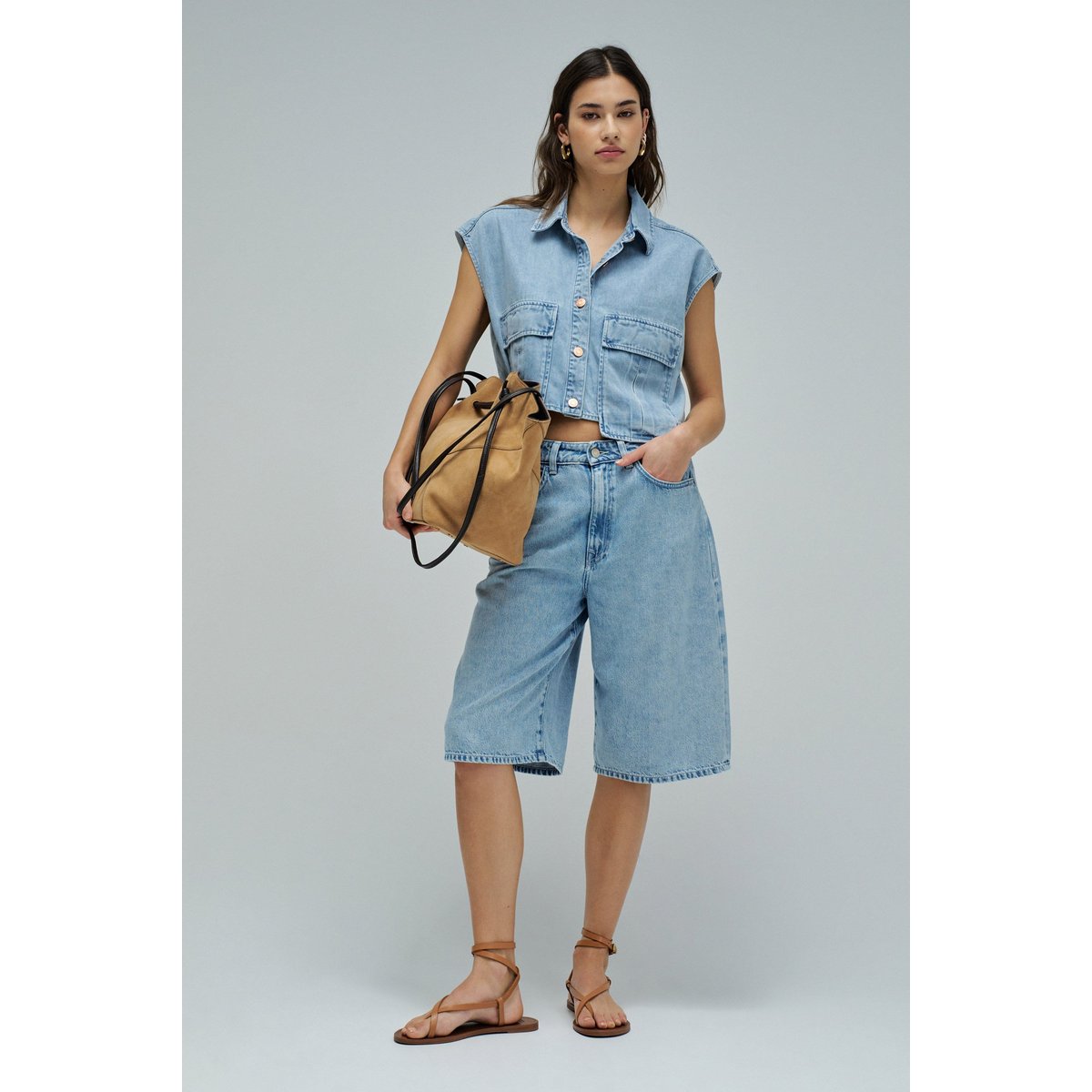 CHEMISE EN LIGHTDENIM bleu cobalt, SALSA JEANS