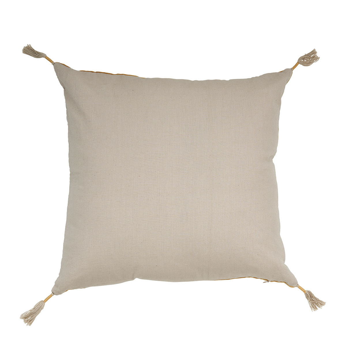 Housse de coussin en velours de coton rose, BLANC D’IVOIRE