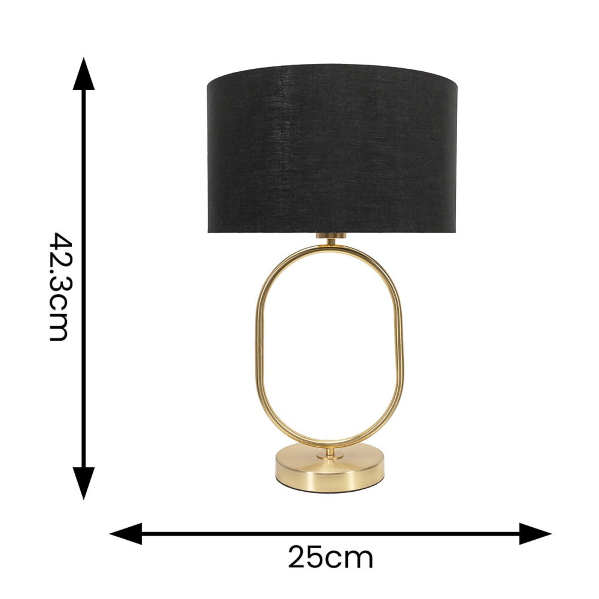 Aubrey Brushed Gold Oval Table Lamp with Drum Shade gold-coloured, SO'HOME