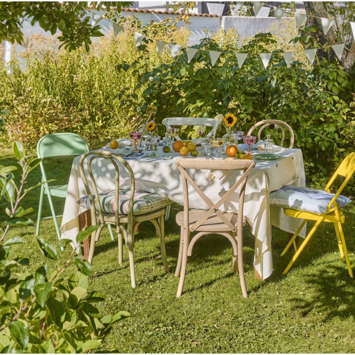 Chaise pliante métal couleur jaune, IB LAURSEN