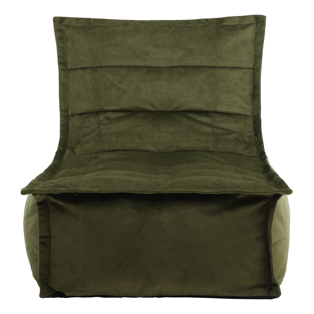 Pouf chauffeuse velours - DOLCE vert olive, ICON