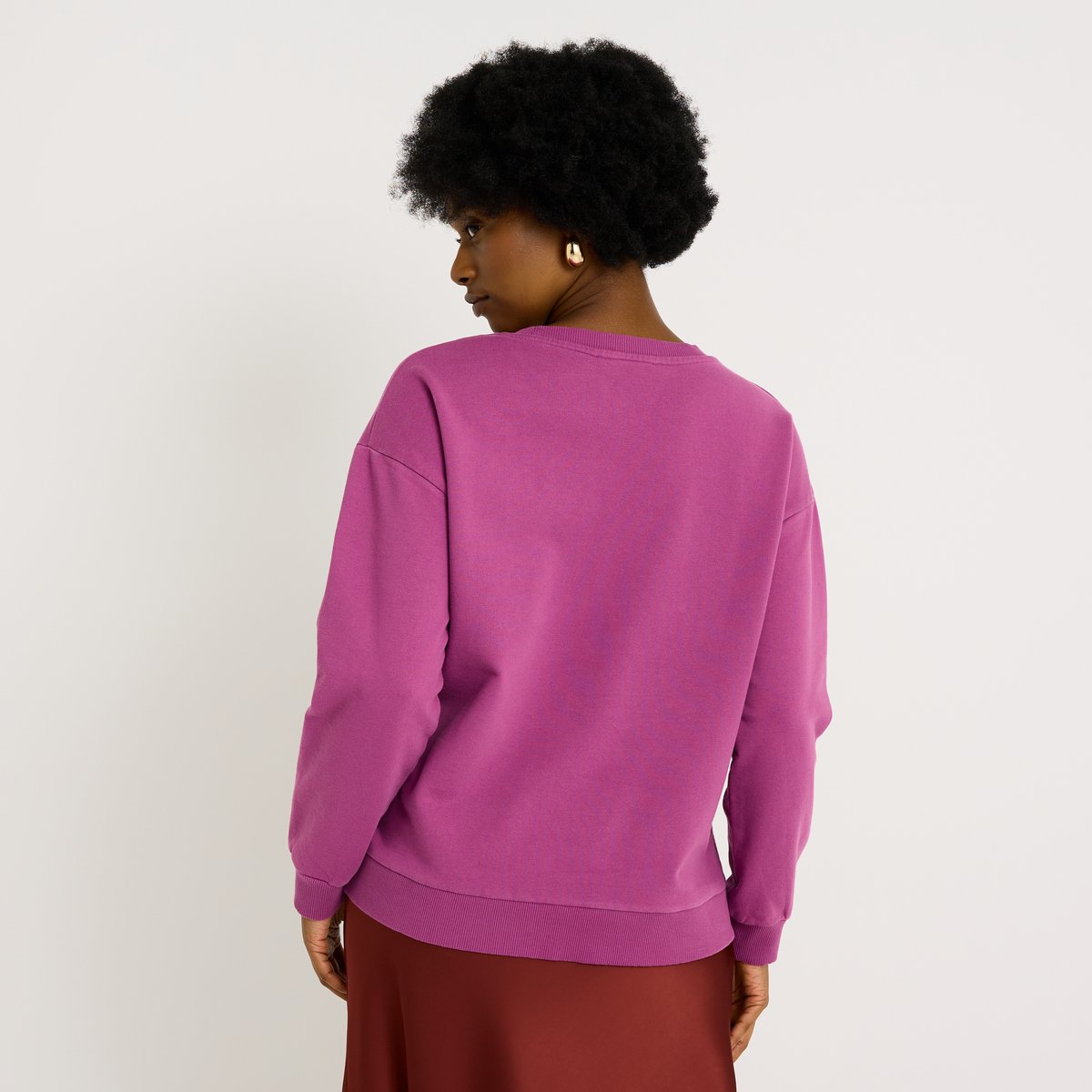 Sweat col rond rose pivoine, GRAIN DE MALICE