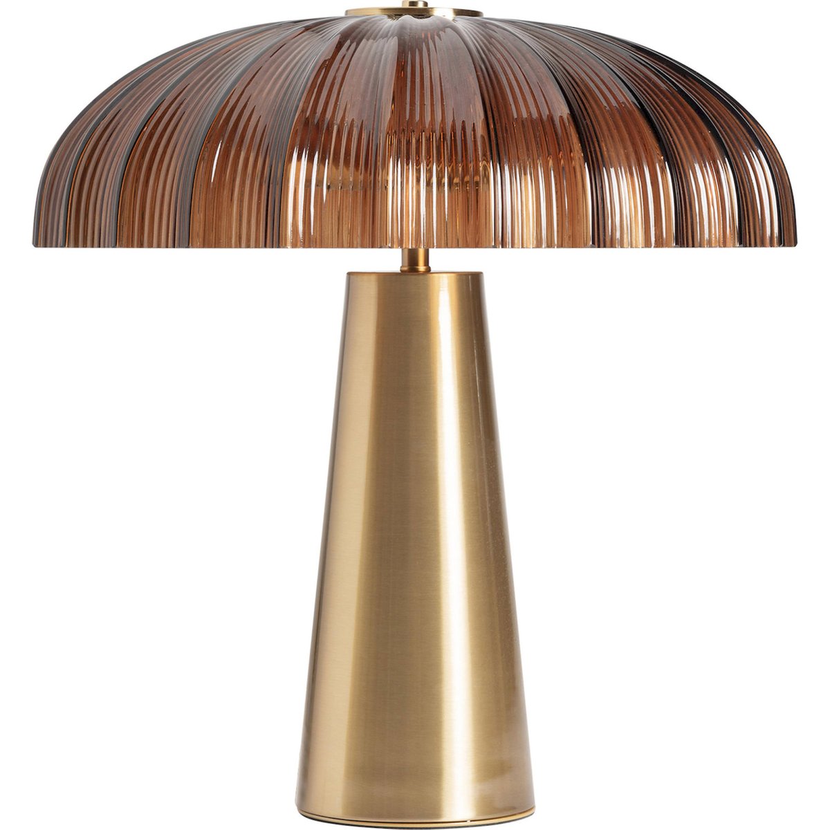 Lampe à poser art déco en cristal brun ambré et doré, RECOLLECTION