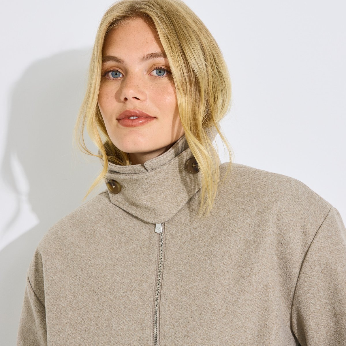 Veste bomber courte beige greige, GRAIN DE MALICE