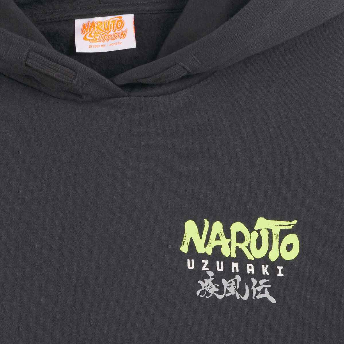 Cotton Hoodie charcoal grey, NARUTO SHIPPUDEN