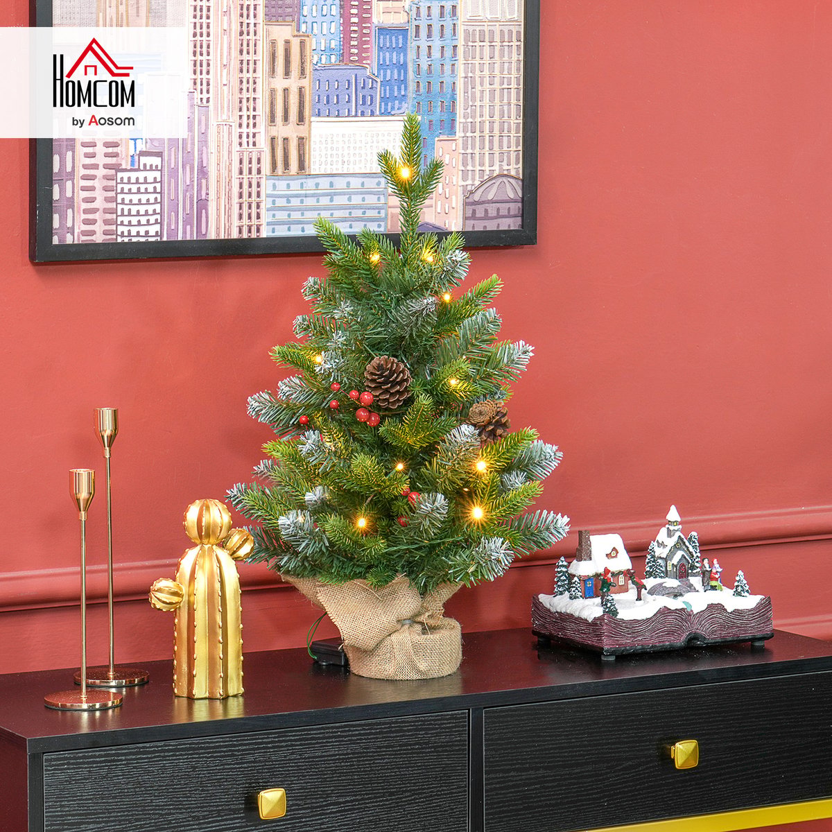 Sapin de Noël Plastique Vert vert, HOMCOM