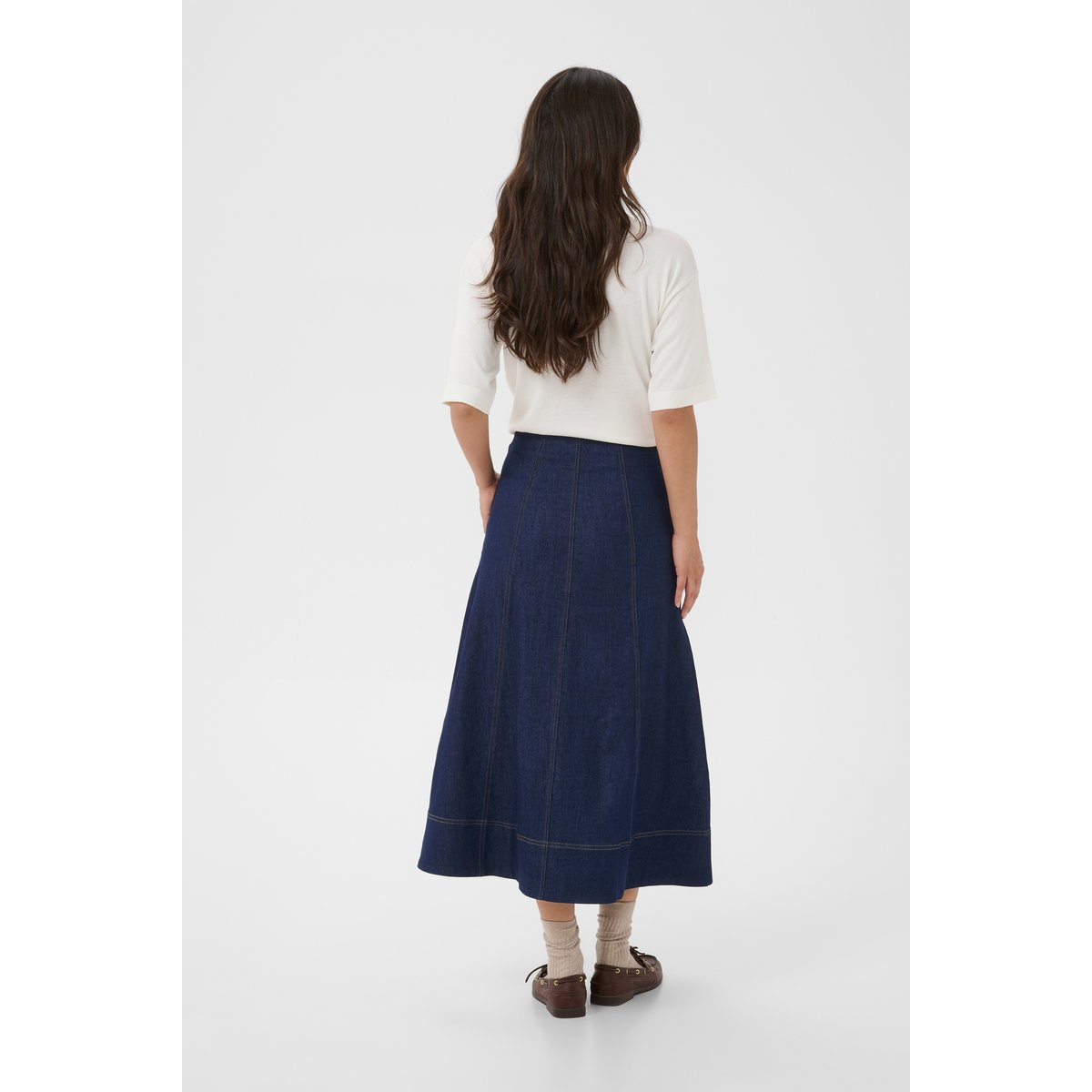 Jupe en jean bleu unwashed blue denim, KAFFE