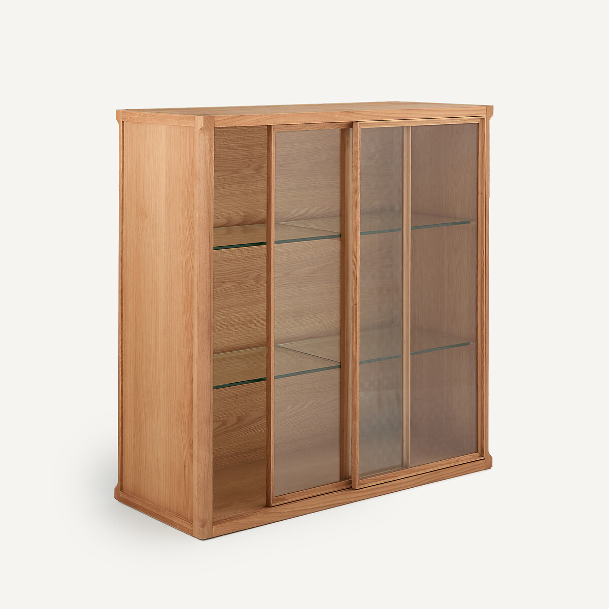 Buffet vitrine haut, en chêne et plaqué, IÉNA chêne naturel, EMMANUEL GALLINA X AM.PM
