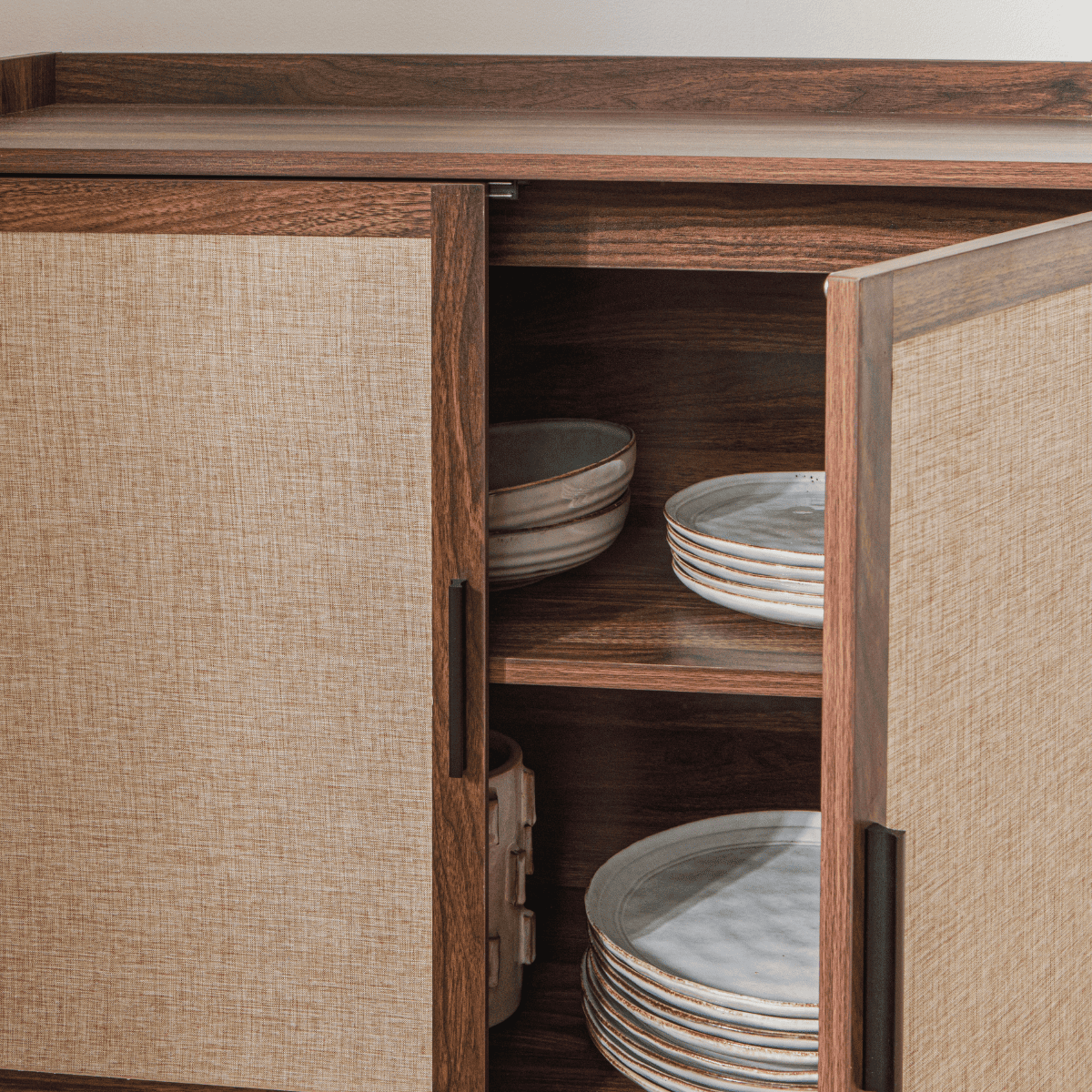 Buffet 2 portes décor noyer JETSON bois foncé, CALICOSY