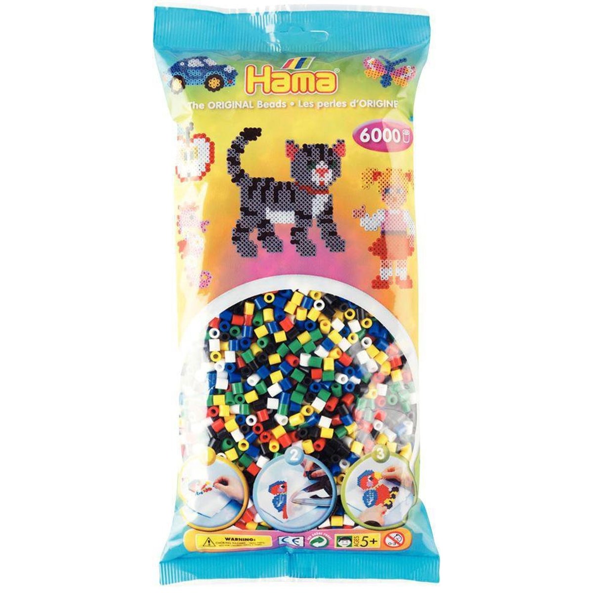 Sachet de 6000 perles Midi Multi-couleurs autres, HAMA