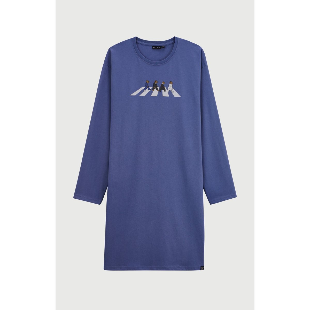 Maxi Tee-Shirt en jersey de coton épais imprimé A'Bear Road bleu, ARTHUR