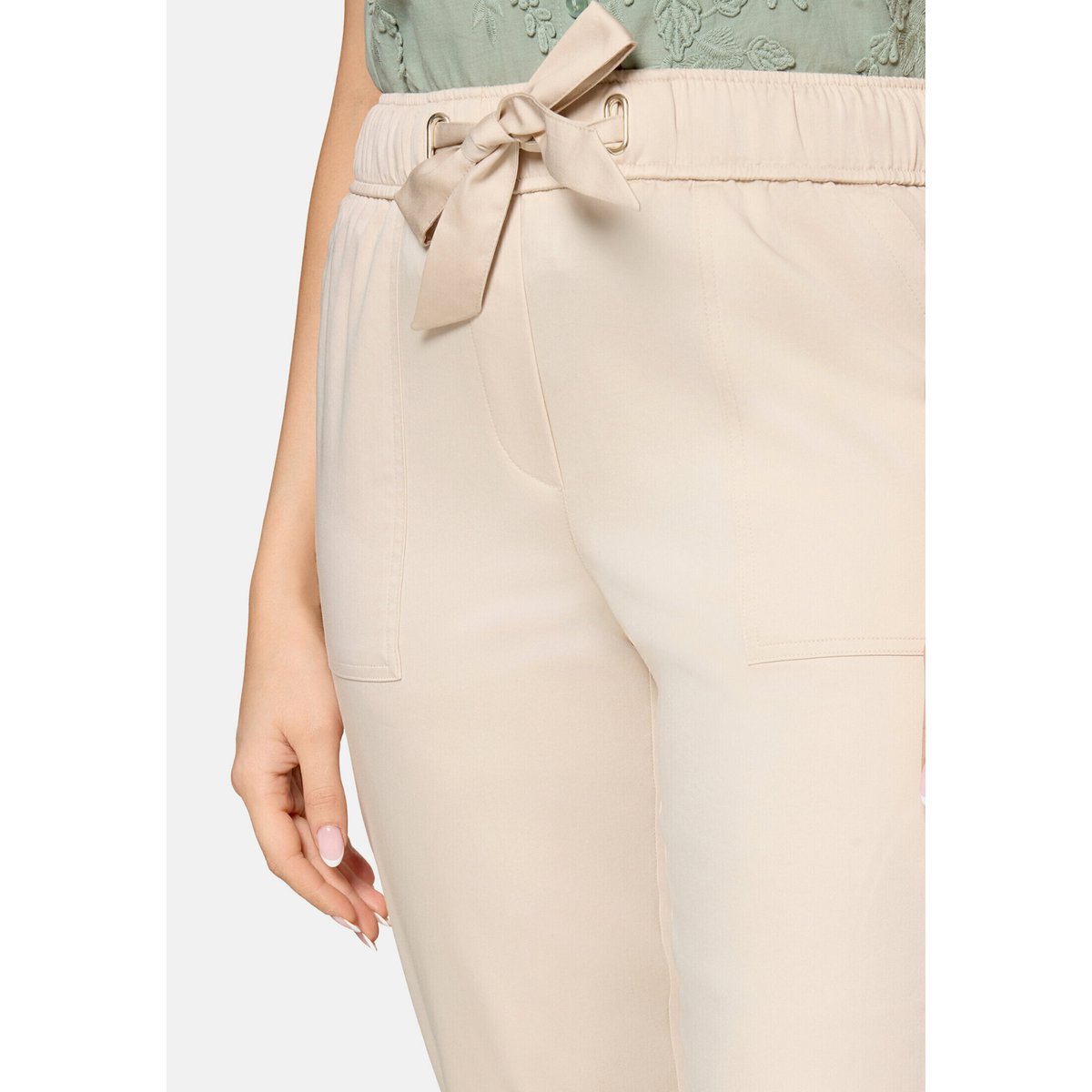 Pantalon casual à taille élastique gris, BETTY & CO