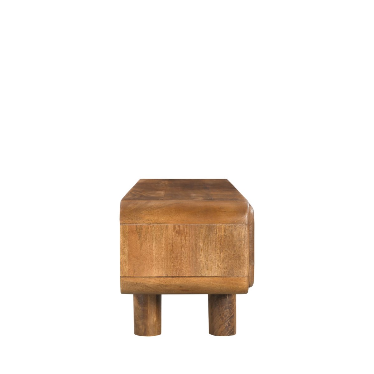 Meuble tv 2 portes en bois massif L140cm- SIRA bois foncé, DRAWER