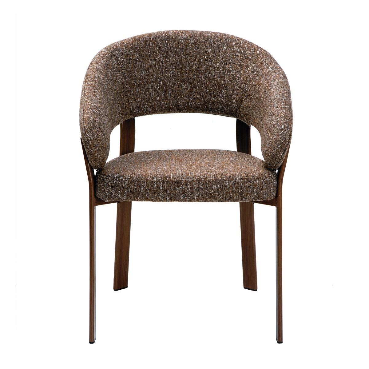Lot de 2 chaises pieds métal effet noyer - LARA marron, CALICOSY