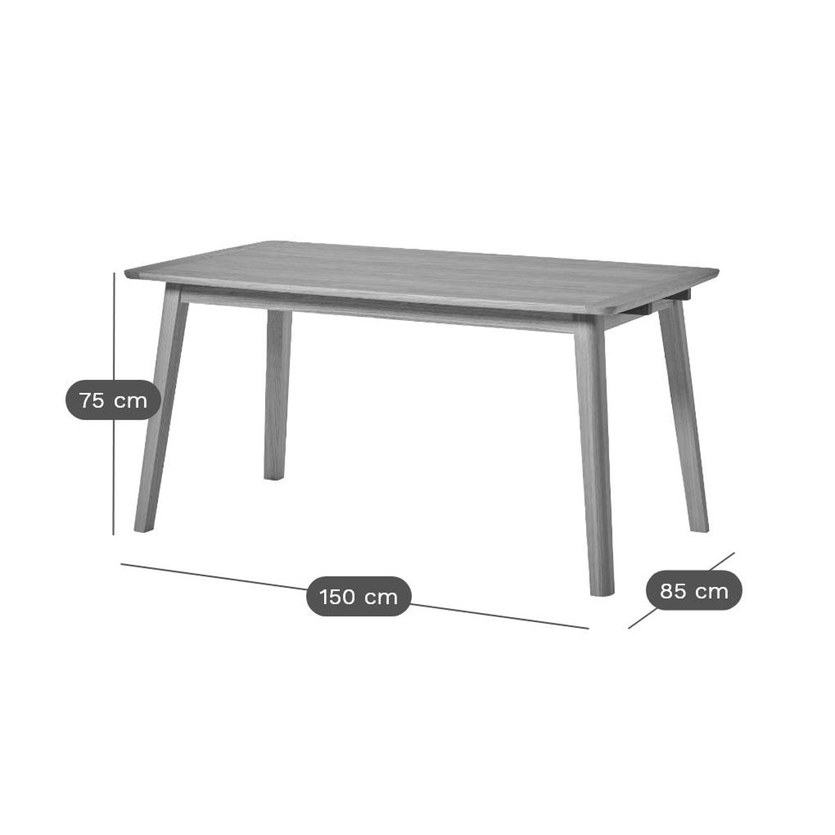 Table rectangulaire - ADELE bois clair, CAMIF