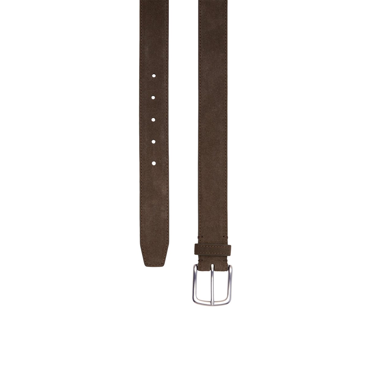 Ceinture en cuir velours doux marron foncé, MARC O'POLO