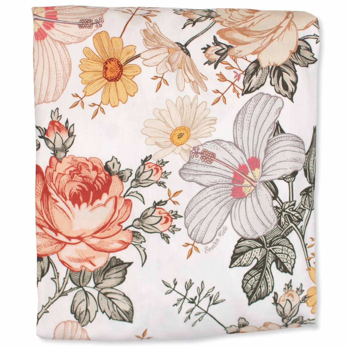 Drap-housse en satin de coton NÉO VINTAGE multicolore, SEVIRA KIDS