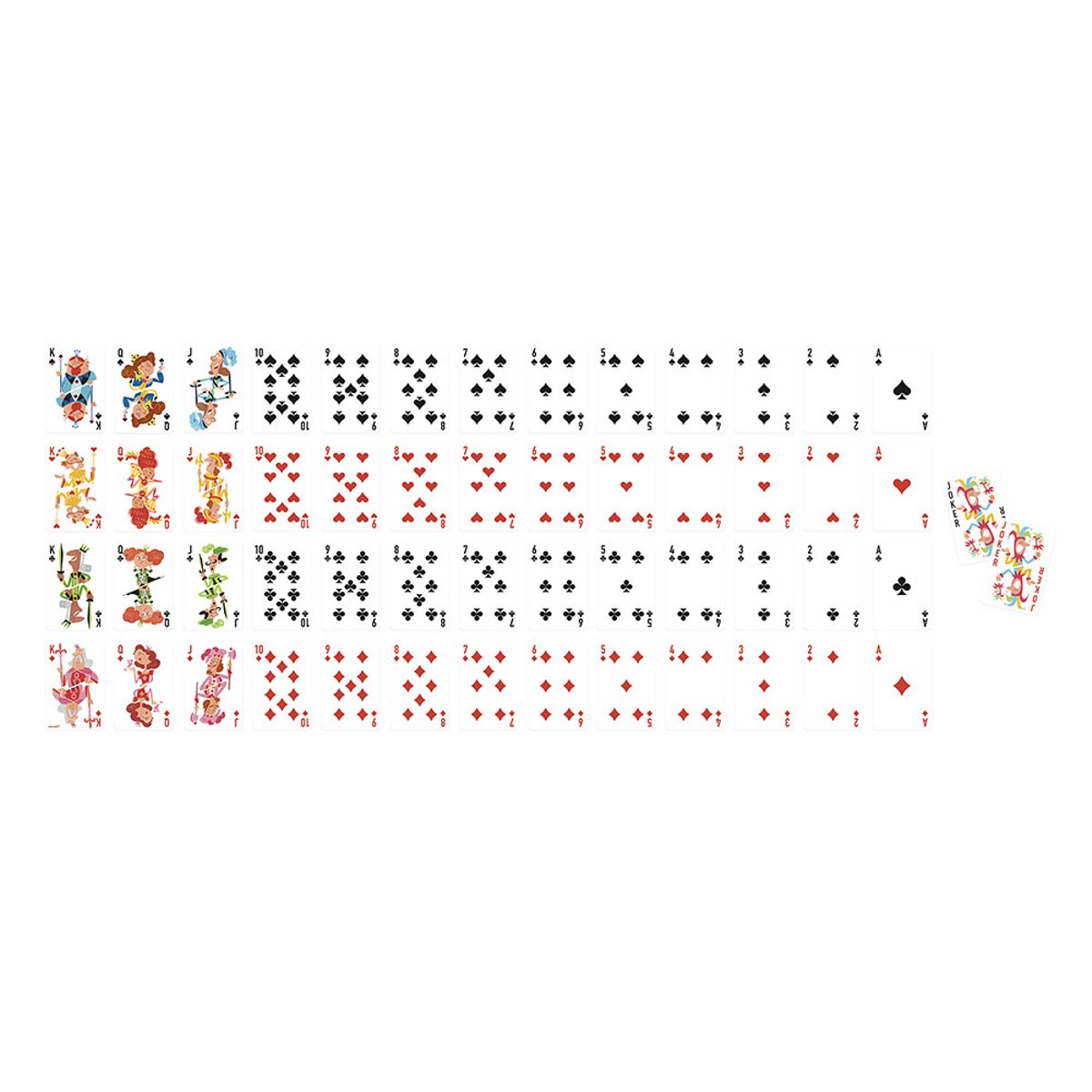 Jeu De Cartes 54 Pièces Thème Fête Foraine couleur unique, JANOD