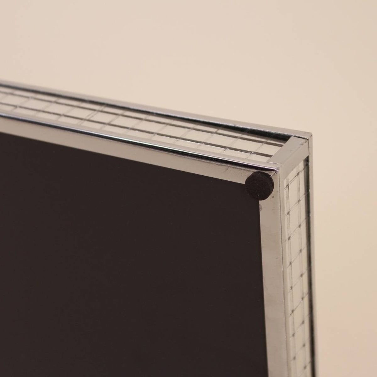 Plateau à facettes miroir 29x18cm gris, ORNAMI