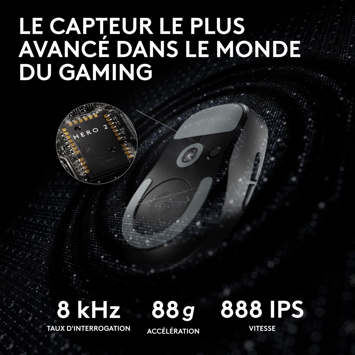 Souris Gamer Sans Fil G PRO X SUPERLIGHT 2 LIGHTSPEED Noir couleur unique, LOGITECH
