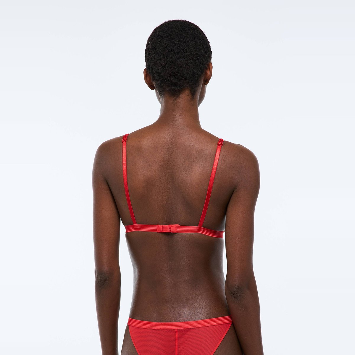 Soutien-gorge triangle TAMMY en tulle brodé lipstick, MONOPRIX