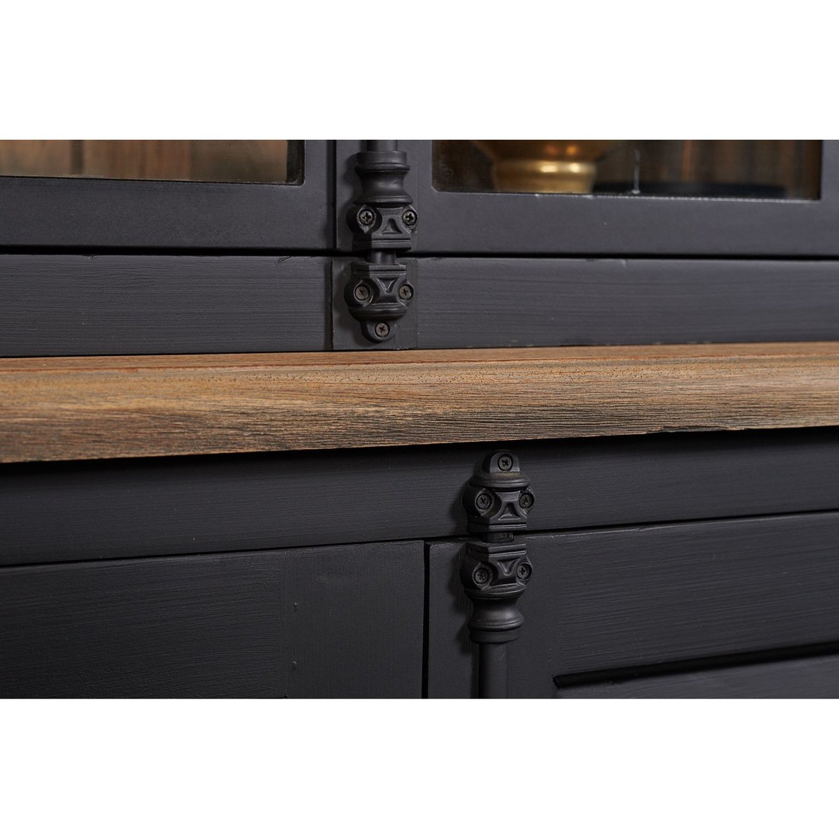 Buffet vaisselier en bois noir 2 portes vitrées - DALILA noir, HELLIN, DEPUIS 1862