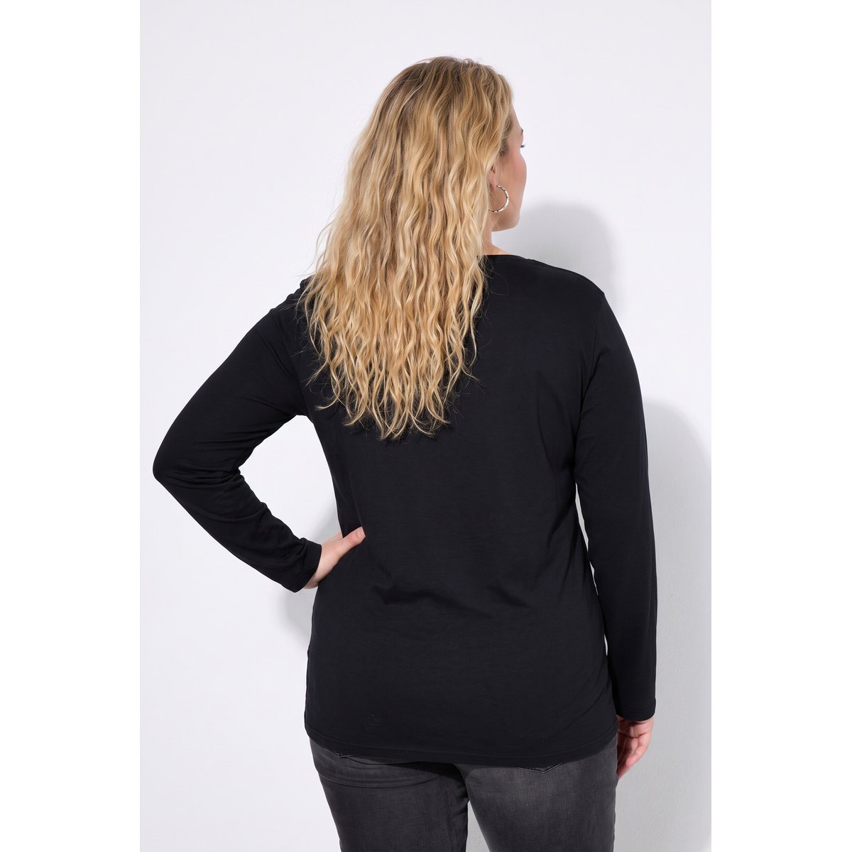 T-shirts à manches longues, lot de 2 noir, ULLA POPKEN