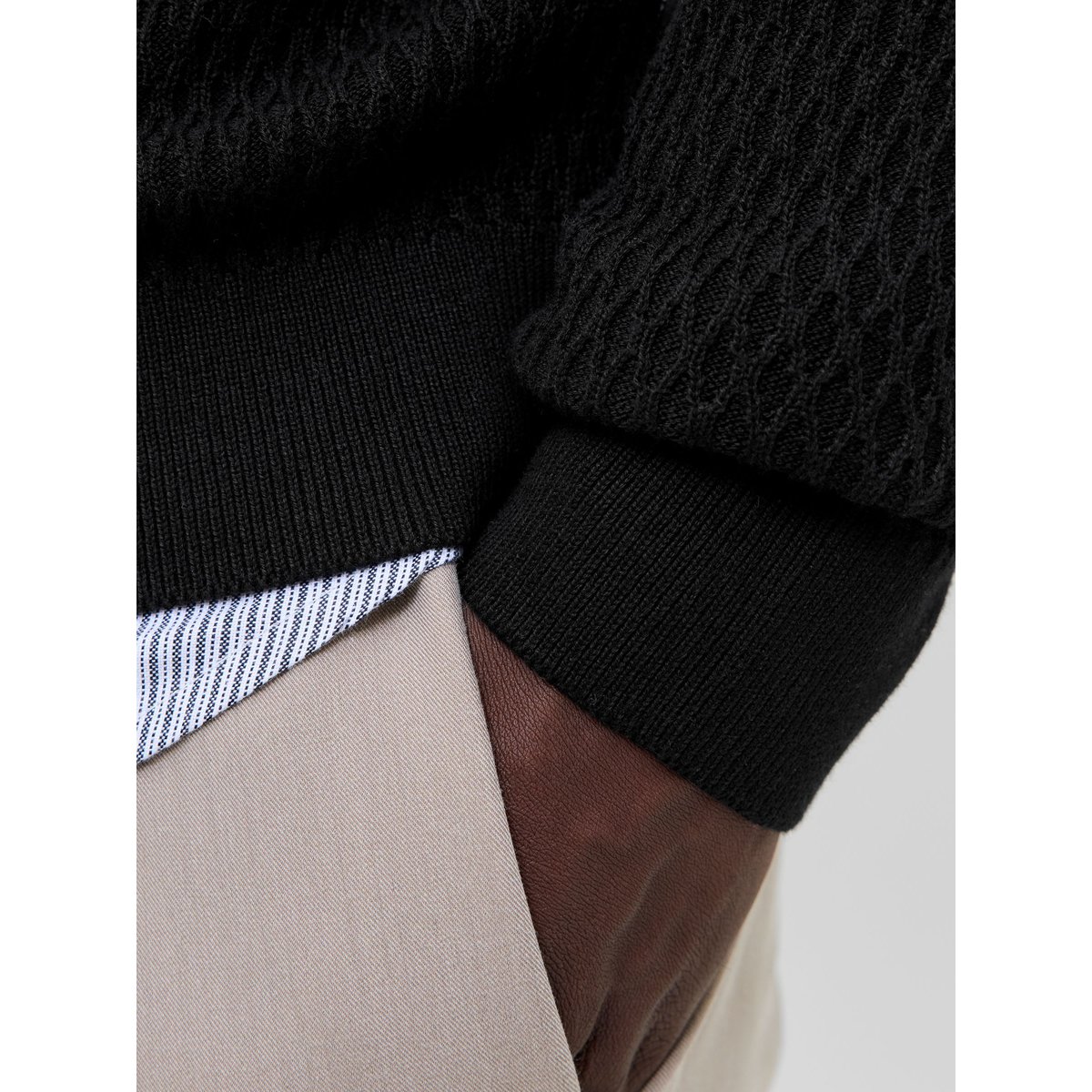 Pull En Maille black 1, JACK & JONES